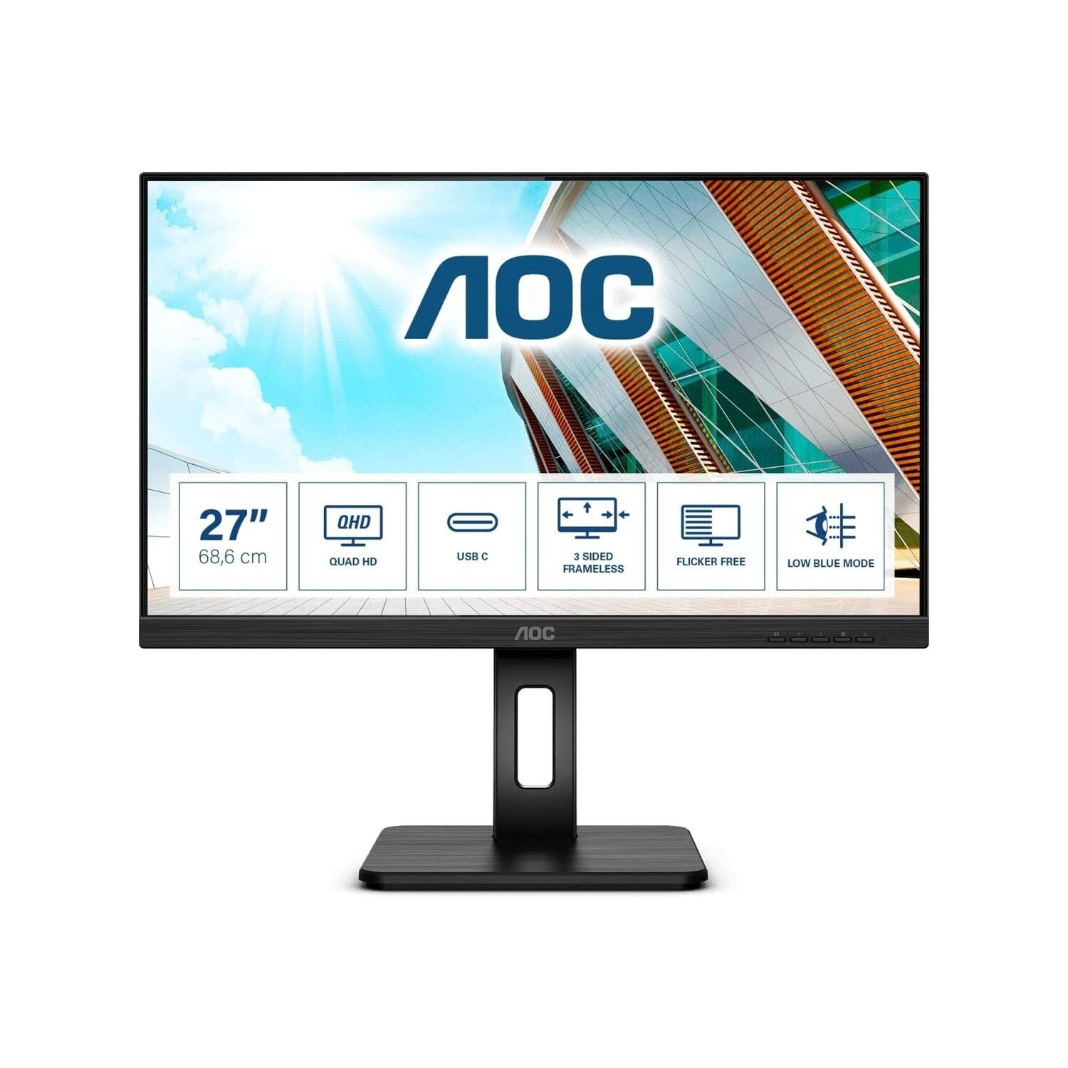 AOC Q27P2CA 27" 4 MS 75 Hz HDMI+DP+USB-C IPS Monitör